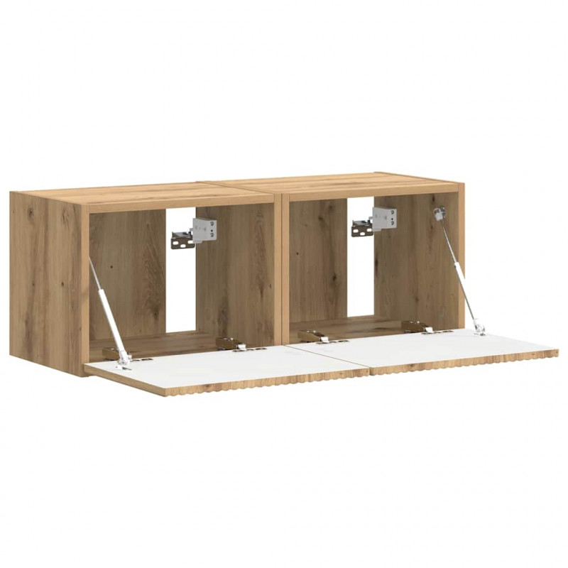 Szafka pod telewizor 2 pcs Dąb rzemieślniczy 39 x 31 x 29,5 cm