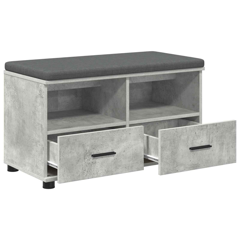Ławka w przedpokoju z poduszką Betonowy Szary 80 x 38 x 46 cm