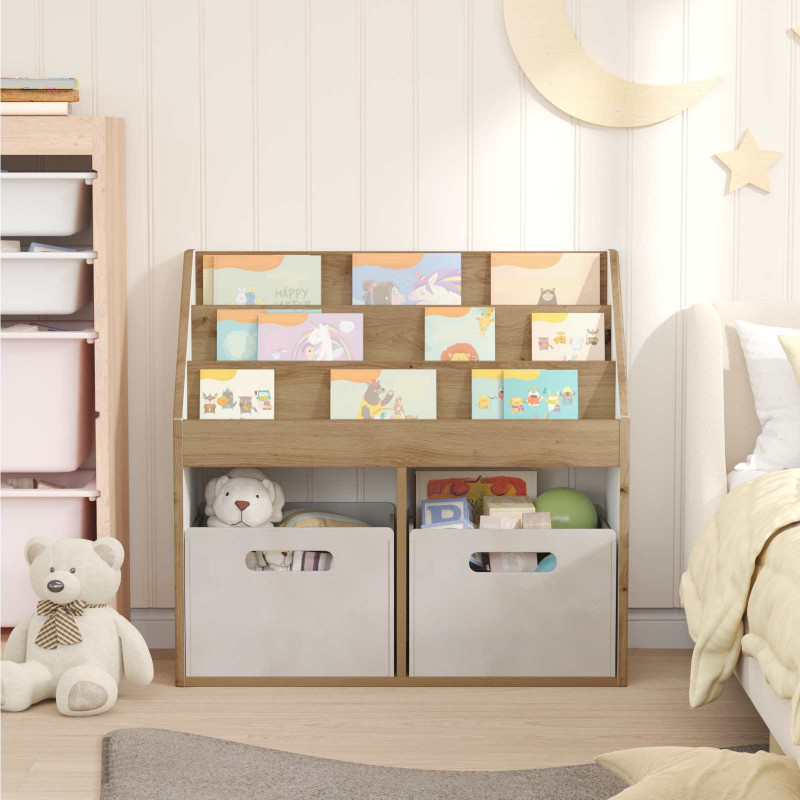 Biblioteczka dla dzieci Dąb rzemieślniczy 72,5 x 29,5 x 69 cm