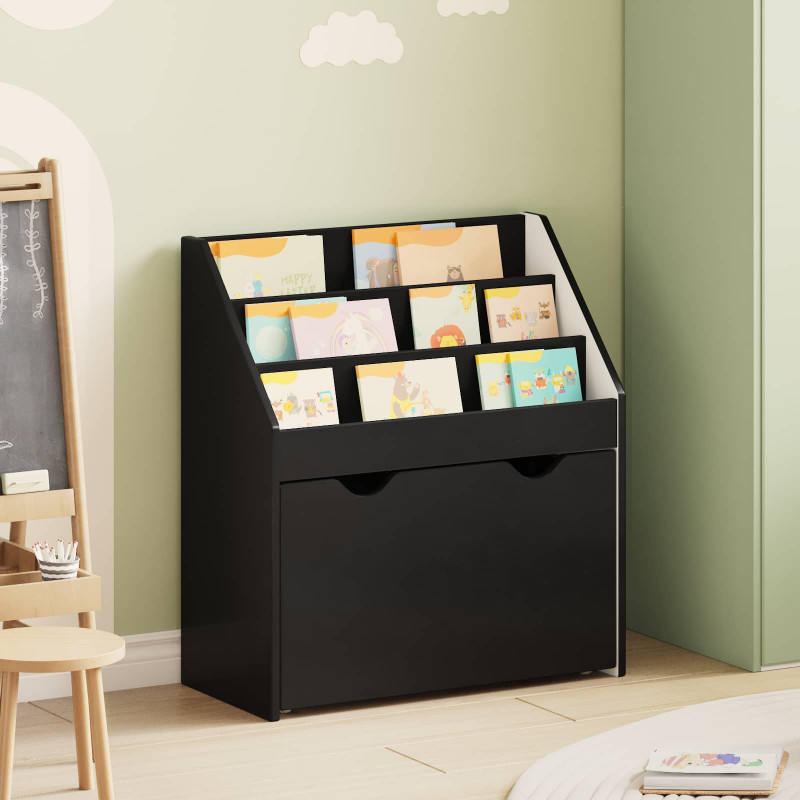 Biblioteczka dla dzieci z szufladą Czarny 60 x 29,5 x 69 cm