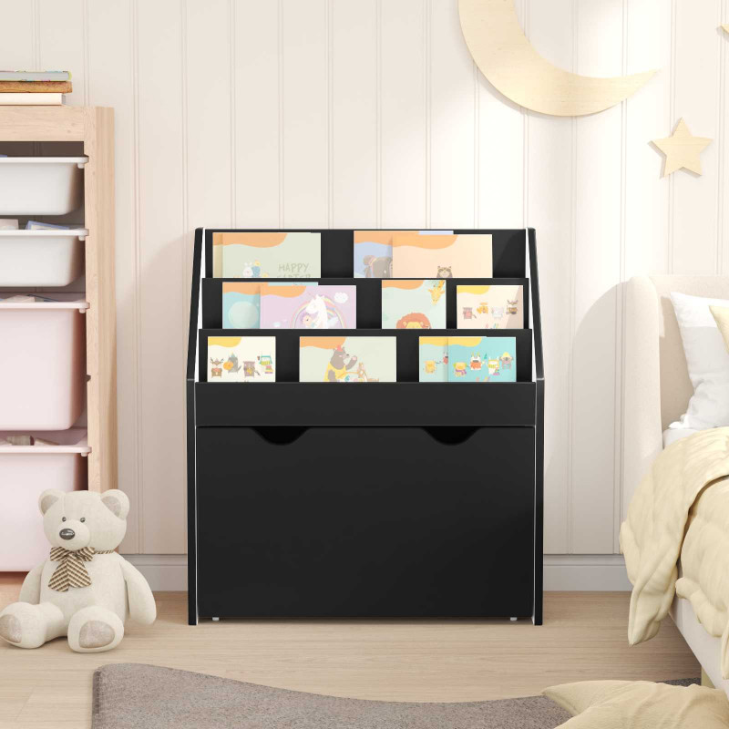 Biblioteczka dla dzieci z szufladą Czarny 60 x 29,5 x 69 cm
