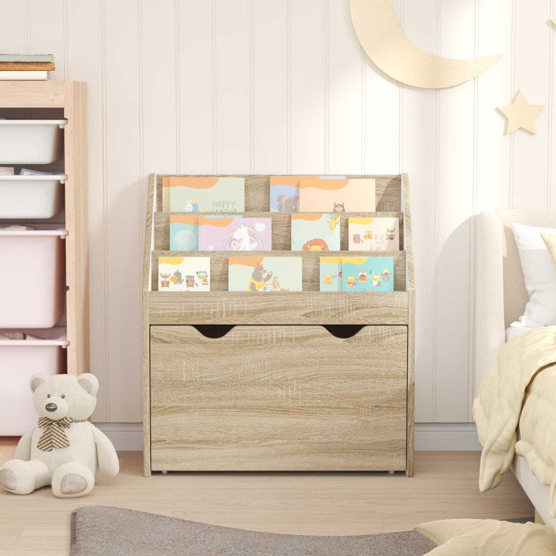 Biblioteczka dla dzieci z szufladą Dąb Sonoma 60 x 29,5 x 69 cm