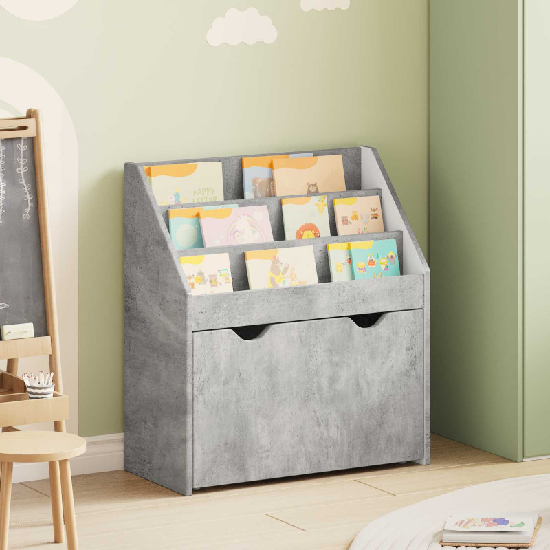 Biblioteczka dla dzieci Betonowy szary 60 x 29,5 x 69 cm