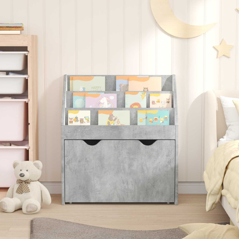 Biblioteczka dla dzieci Betonowy szary 60 x 29,5 x 69 cm