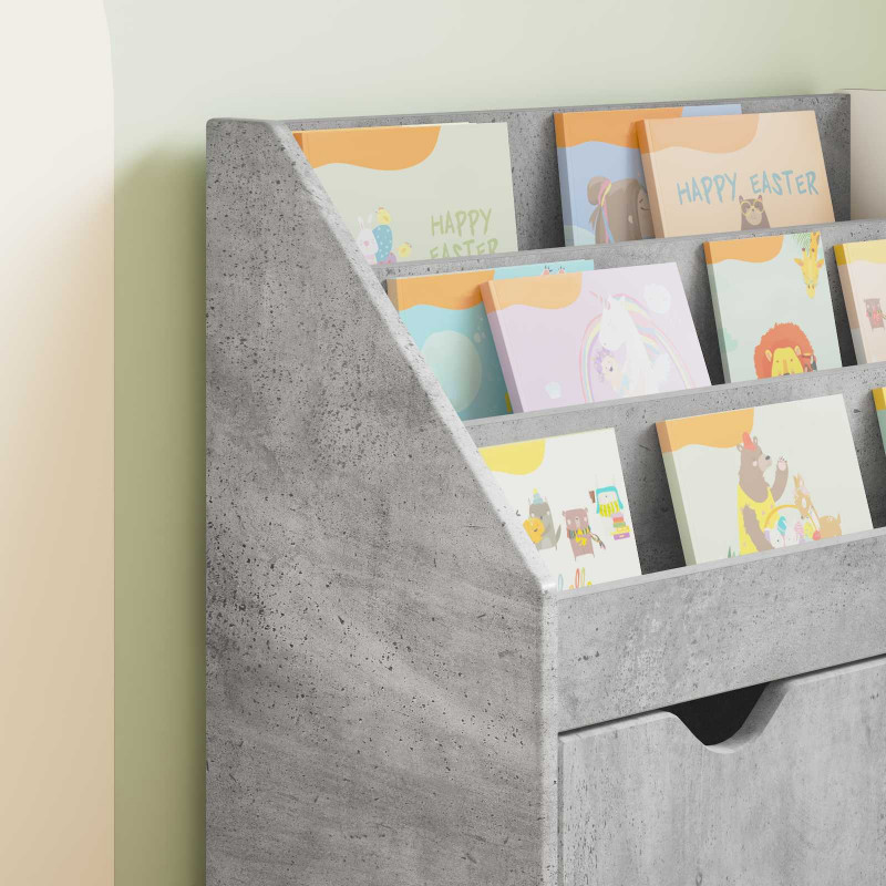 Biblioteczka dla dzieci Betonowy szary 60 x 29,5 x 69 cm