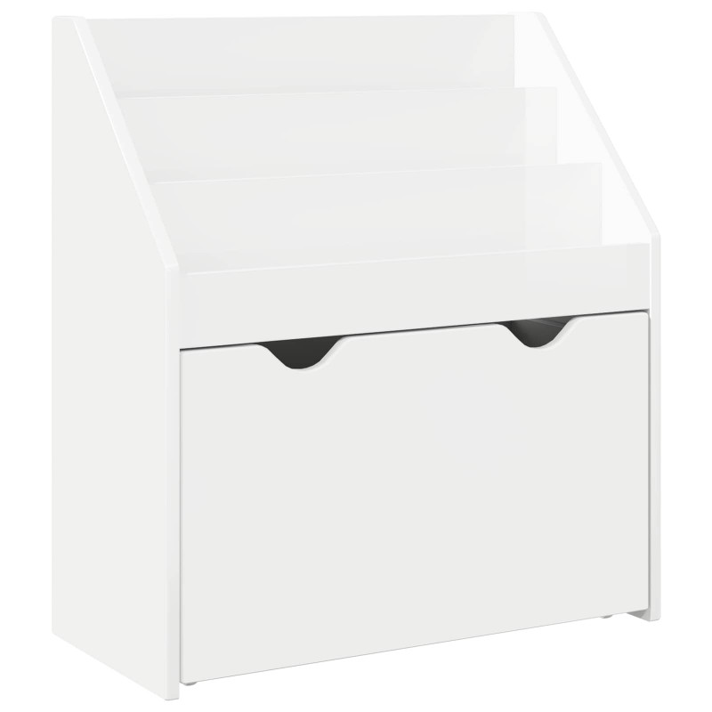 Biblioteczka dla dzieci Wysoki połysk biały 60 x 29,5 x 69 cm