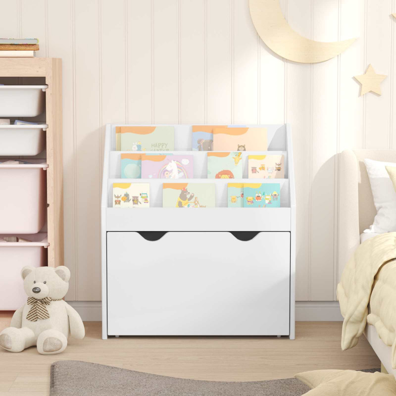 Biblioteczka dla dzieci Wysoki połysk biały 60 x 29,5 x 69 cm