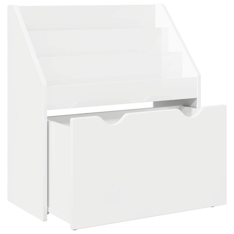 Biblioteczka dla dzieci Wysoki połysk biały 60 x 29,5 x 69 cm
