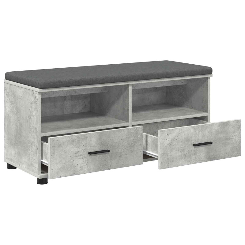 Ławka w przedpokoju z poduszką Betonowy Szary 100 x 38 x 46 cm