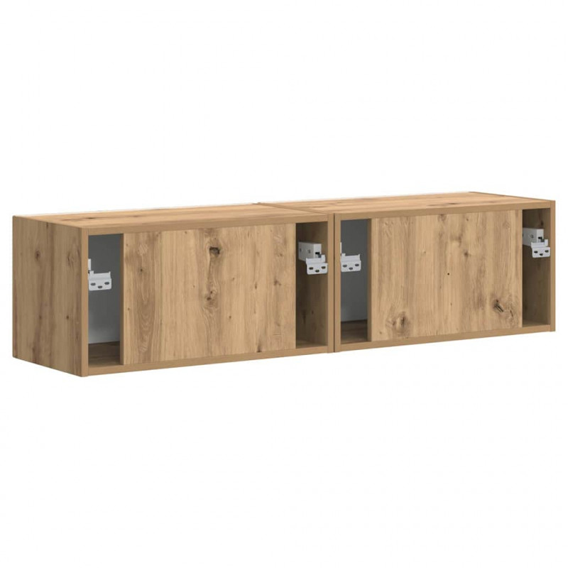 Szafka pod telewizor 2 pcs Dąb rzemieślniczy 60 x 31 x 29,5 cm