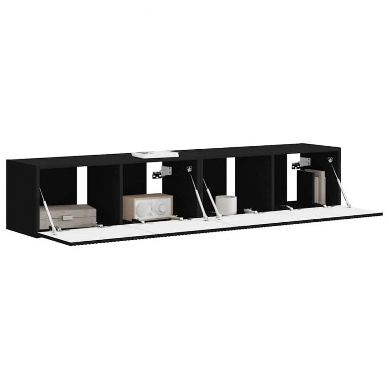 Szafka pod telewizor 2 pcs Czarny 78,5 x 31 x 29,5 cm