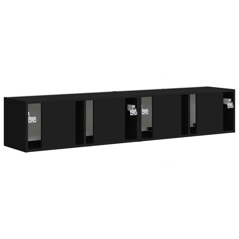 Szafka pod telewizor 2 pcs Czarny 78,5 x 31 x 29,5 cm