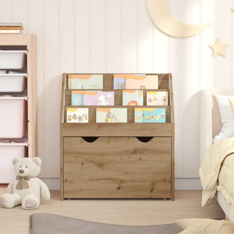 Biblioteczka dla dzieci Dąb rzemieślniczy 60 x 29,5 x 69 cm