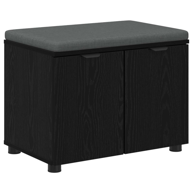 Ławka w przedpokoju z poduszką Czarny Dąb 60 x 38 x 46 cm