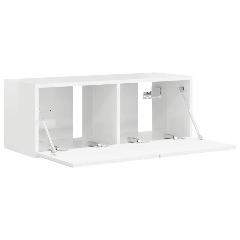 Szafka pod telewizor Błyszcząca biel 78,5 x 31 x 29,5 cm