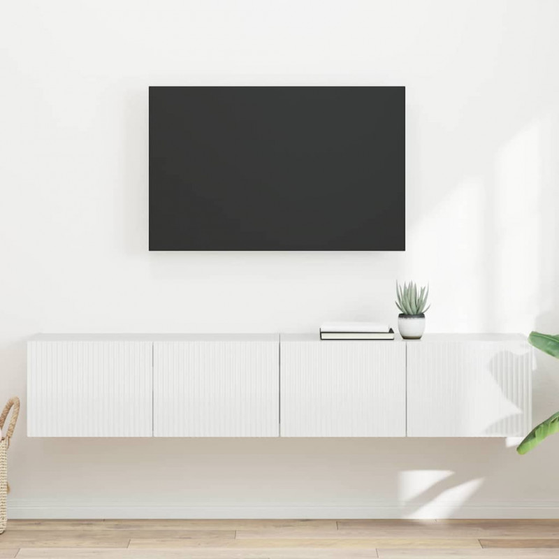 Szafka pod telewizor 2 pcs Błyszcząca biel 78,5 x 31 x 29,5 cm