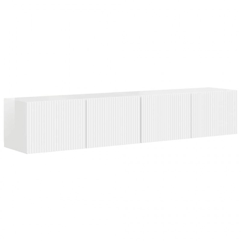 Szafka pod telewizor 2 pcs Błyszcząca biel 78,5 x 31 x 29,5 cm