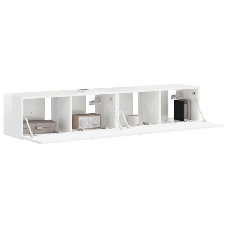Szafka pod telewizor 2 pcs Błyszcząca biel 78,5 x 31 x 29,5 cm