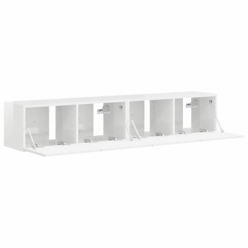 Szafka pod telewizor 2 pcs Błyszcząca biel 78,5 x 31 x 29,5 cm