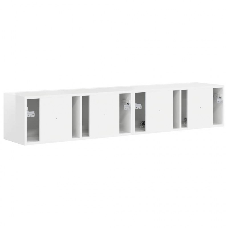 Szafka pod telewizor 2 pcs Błyszcząca biel 78,5 x 31 x 29,5 cm