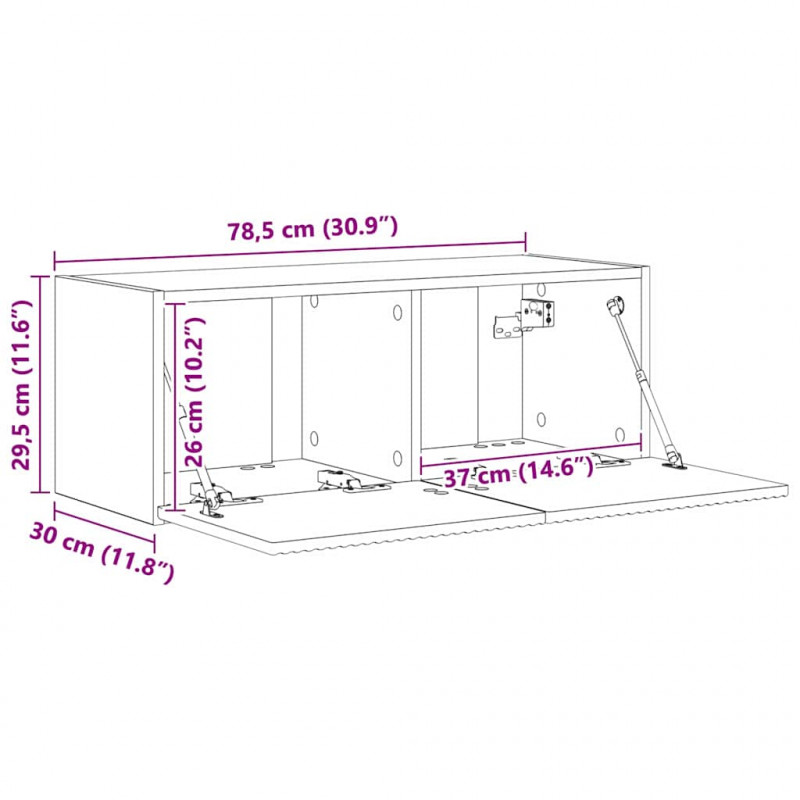 Szafka pod telewizor 2 pcs Błyszcząca biel 78,5 x 31 x 29,5 cm