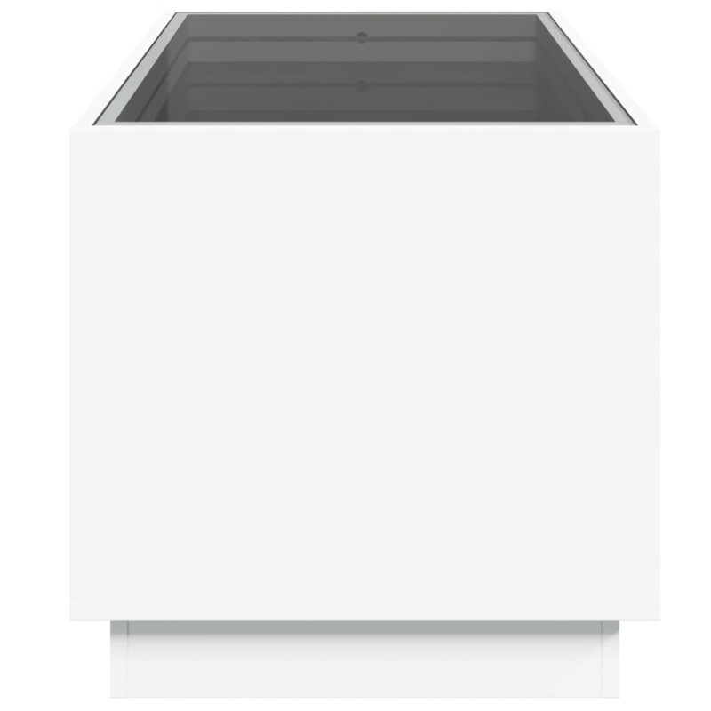 Stolik kawowy z LED Infinity, biały, 70x50x50 cm