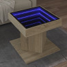 Stolik kawowy z LED, dąb sonoma, 50x50x45 cm
