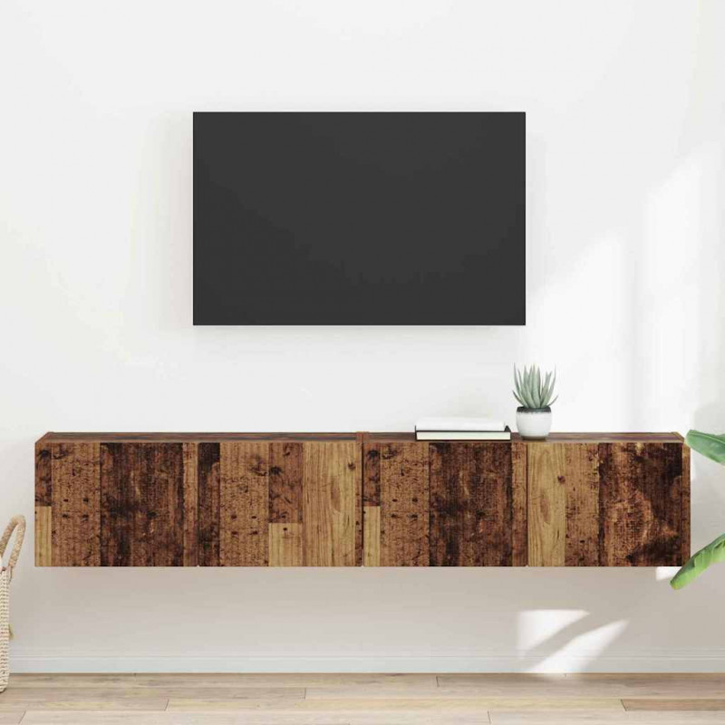 Szafka pod telewizor 2 pcs Stare drewno 78,5 x 31 x 29,5 cm