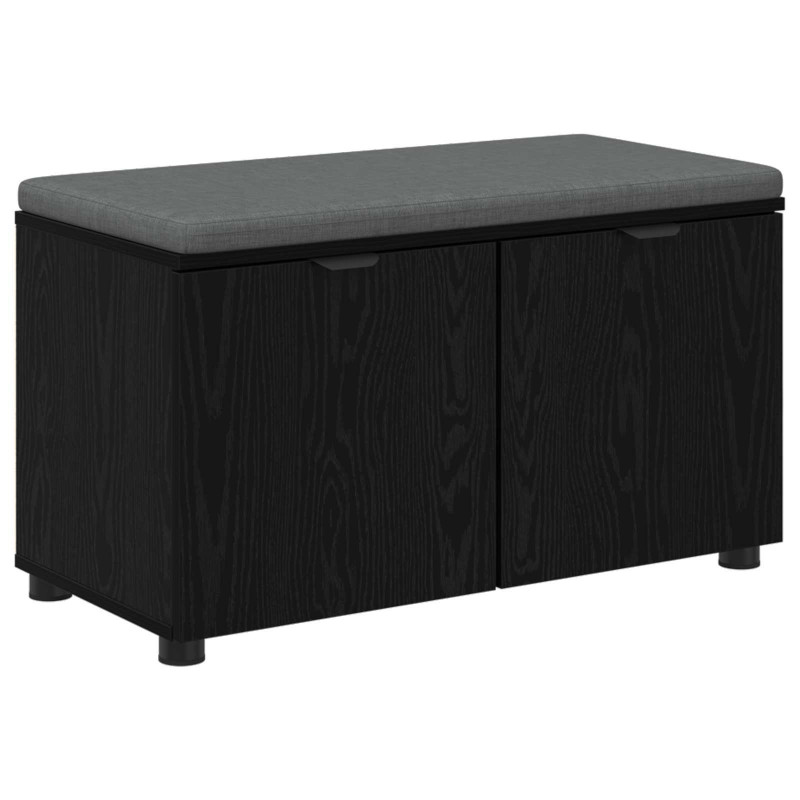 Ławka w przedpokoju z poduszką Czarny Dąb 80 x 38 x 46 cm