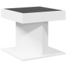 Stolik kawowy z LED, biały 50x50x45 cm, materiał drewnopochodny