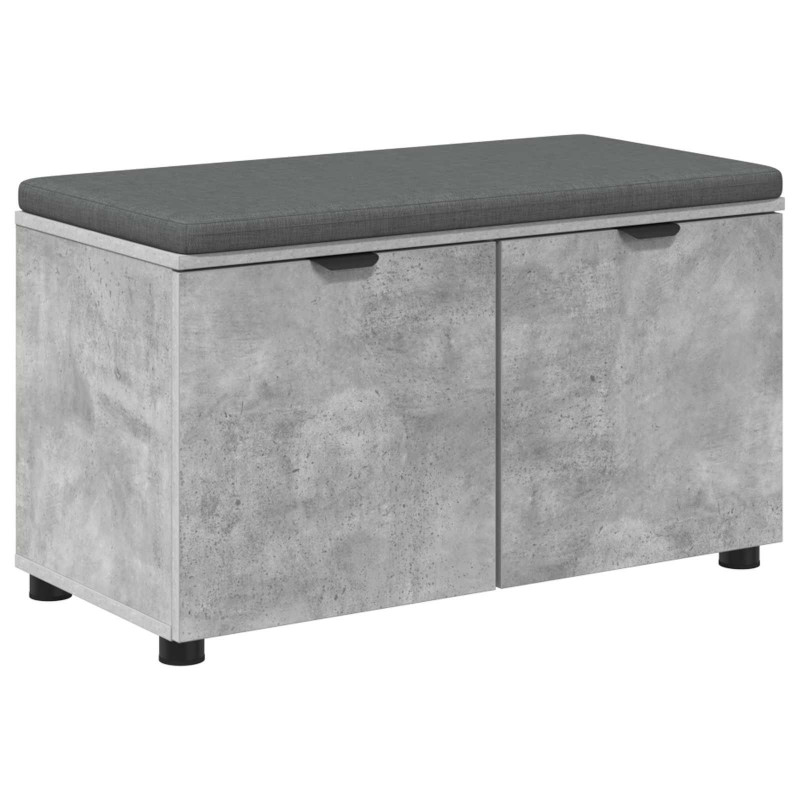 Ławka w przedpokoju z poduszką Betonowy Szary 80 x 38 x 46 cm