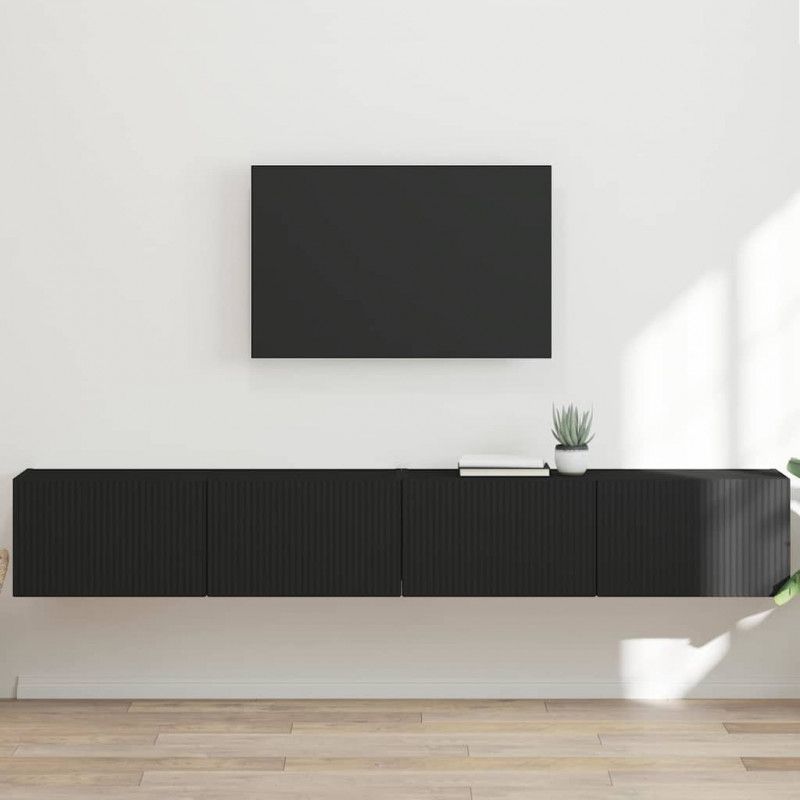 Szafka pod telewizor 2 pcs Czarny 98 x 31 x 29,5 cm