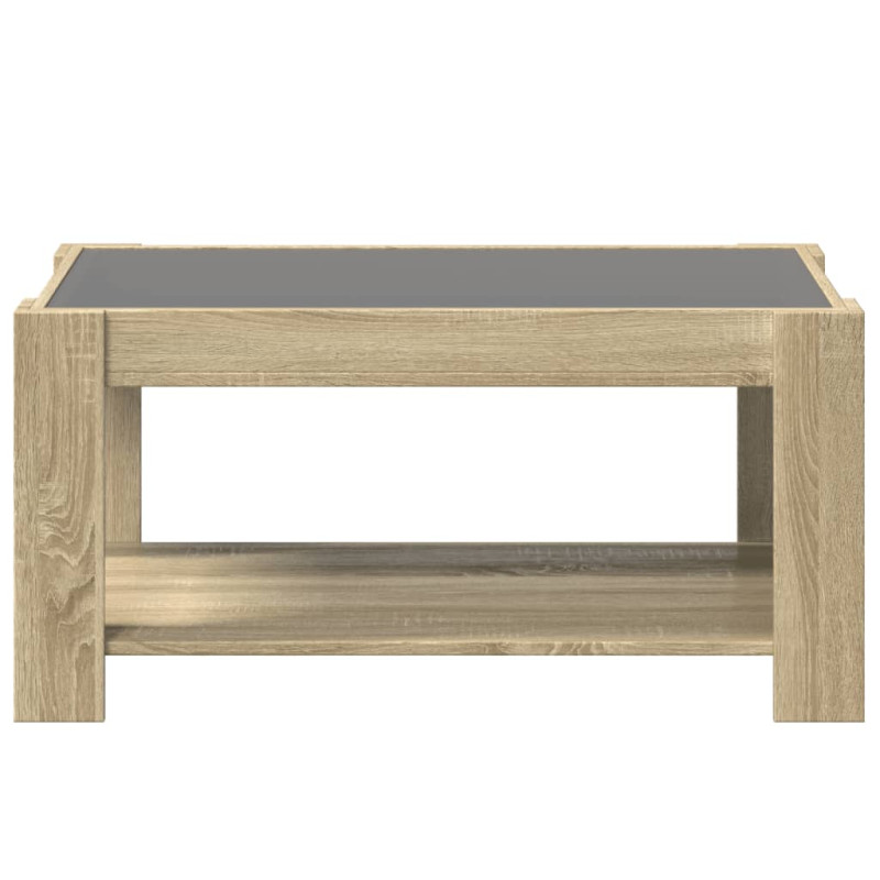 Stolik kawowy z LED, dąb sonoma, 93x53x45 cm