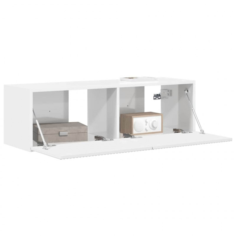 Szafka pod telewizor Błyszcząca biel 98 x 31 x 29,5 cm