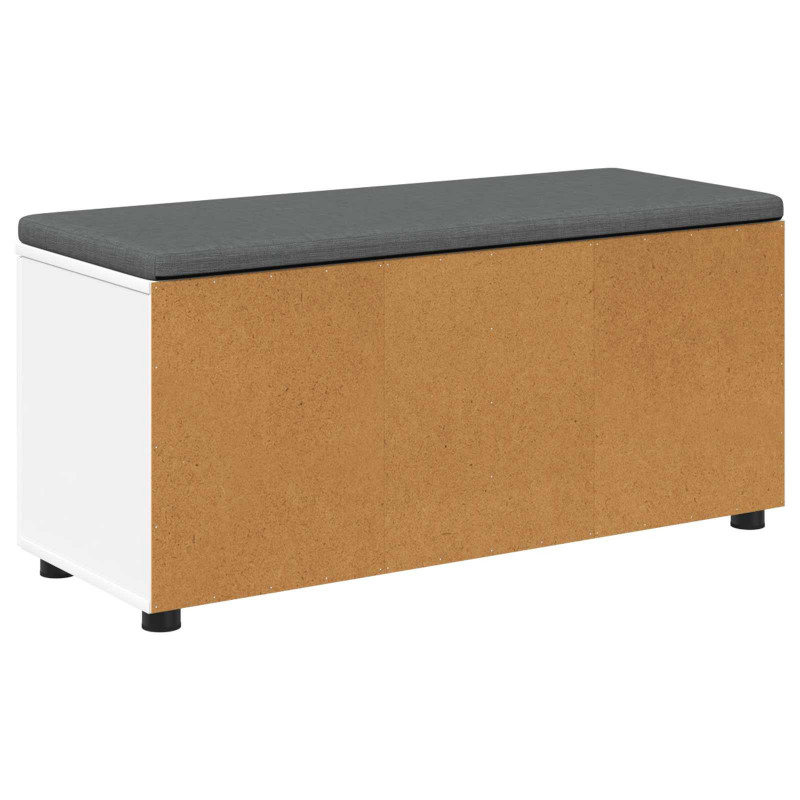 Ławka w przedpokoju z poduszką z półką Biały 100 x 38 x 46 cm