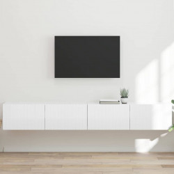 Szafka pod telewizor 2 pcs Błyszcząca biel 98 x 31 x 29,5 cm