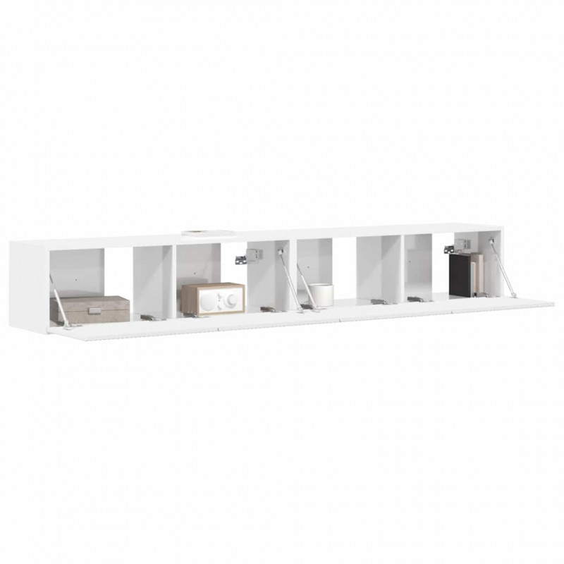 Szafka pod telewizor 2 pcs Błyszcząca biel 98 x 31 x 29,5 cm