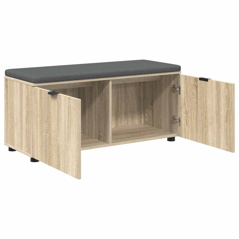 Ławka w przedpokoju z poduszką Dąb Sonoma 100 x 38 x 46 cm