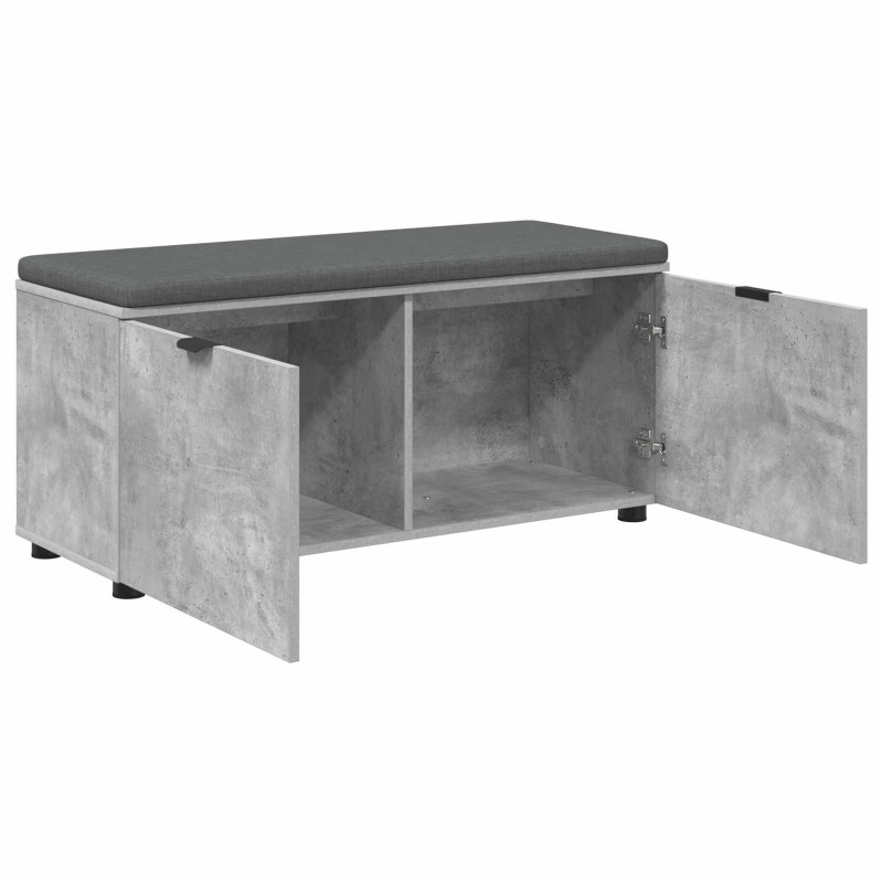 Ławka w przedpokoju z poduszką Betonowy Szary 100 x 38 x 46 cm