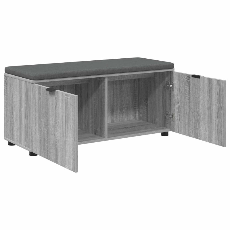 Ławka w przedpokoju z poduszką Szary Sonoma 100 x 38 x 46 cm