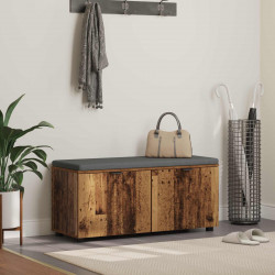 Ławka w przedpokoju z poduszką Stare drewno 100 x 38 x 46 cm