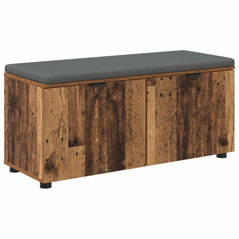 Ławka w przedpokoju z poduszką Stare drewno 100 x 38 x 46 cm