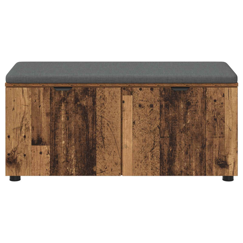 Ławka w przedpokoju z poduszką Stare drewno 100 x 38 x 46 cm