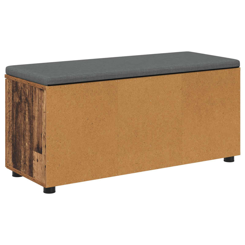 Ławka w przedpokoju z poduszką Stare drewno 100 x 38 x 46 cm