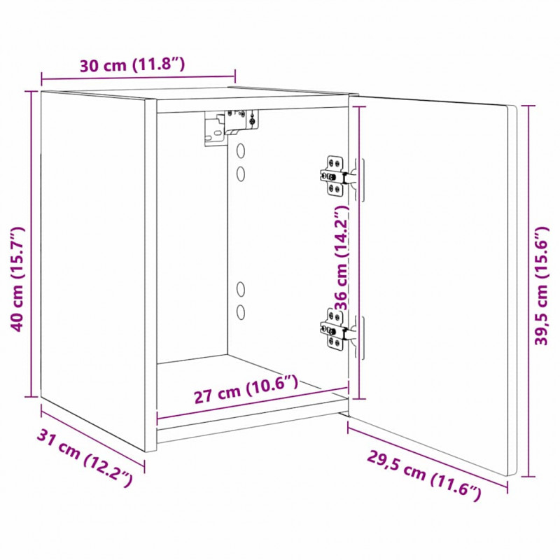 Szafka pod telewizor 2 pcs Biały 30 x 31 x 40 cm