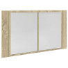 Szafka z lustrem i LED, dąb sonoma, 80x12x45 cm