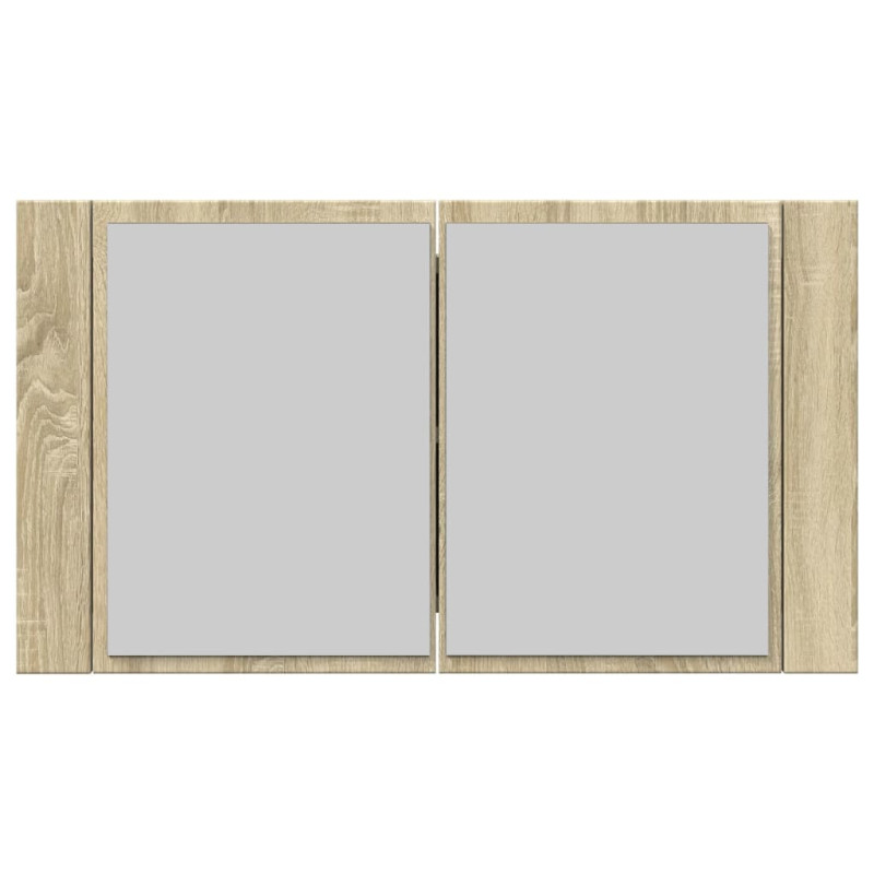 Szafka z lustrem i LED, dąb sonoma, 80x12x45 cm