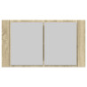 Szafka z lustrem i LED, dąb sonoma, 80x12x45 cm