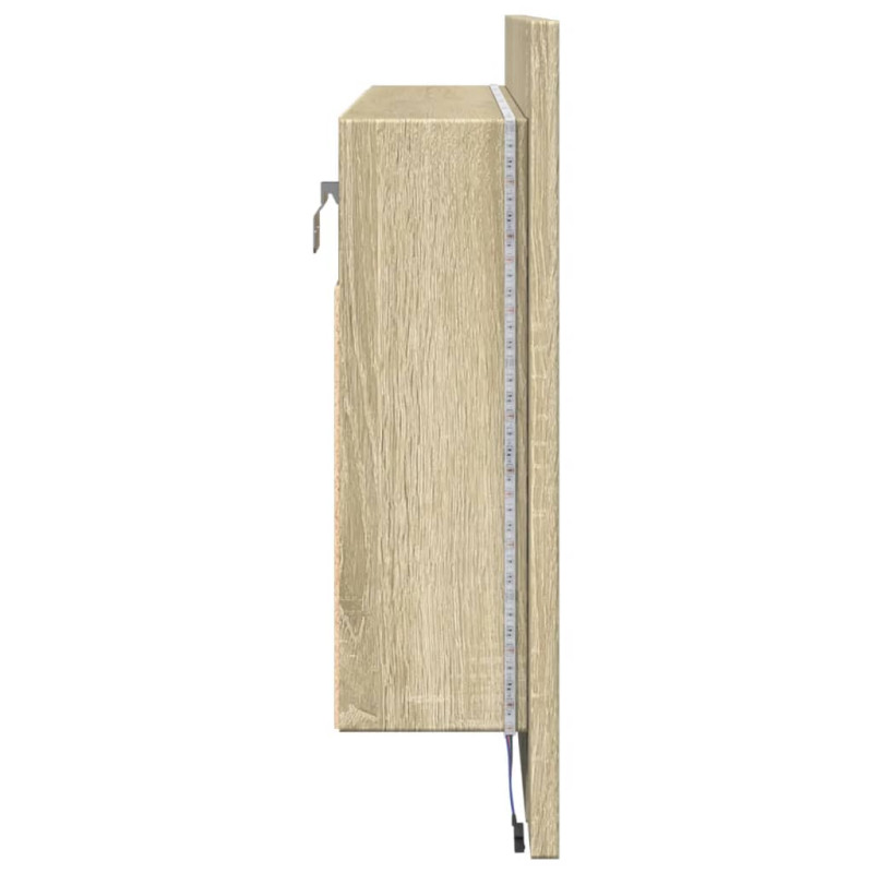 Szafka z lustrem i LED, dąb sonoma, 80x12x45 cm