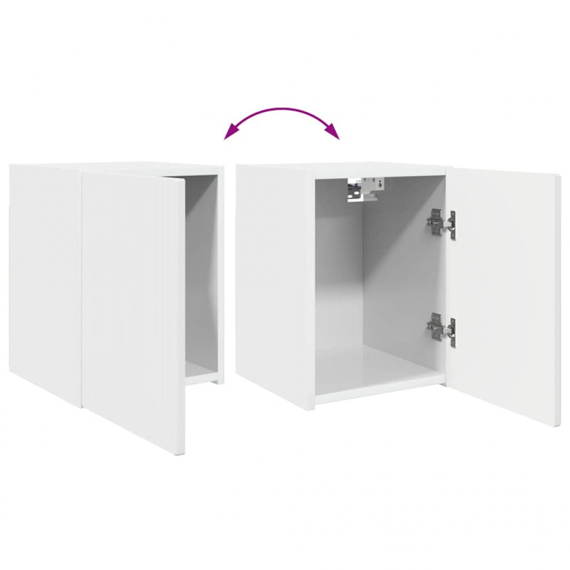 Szafka pod telewizor 2 pcs Błyszcząca biel 30 x 31 x 40 cm